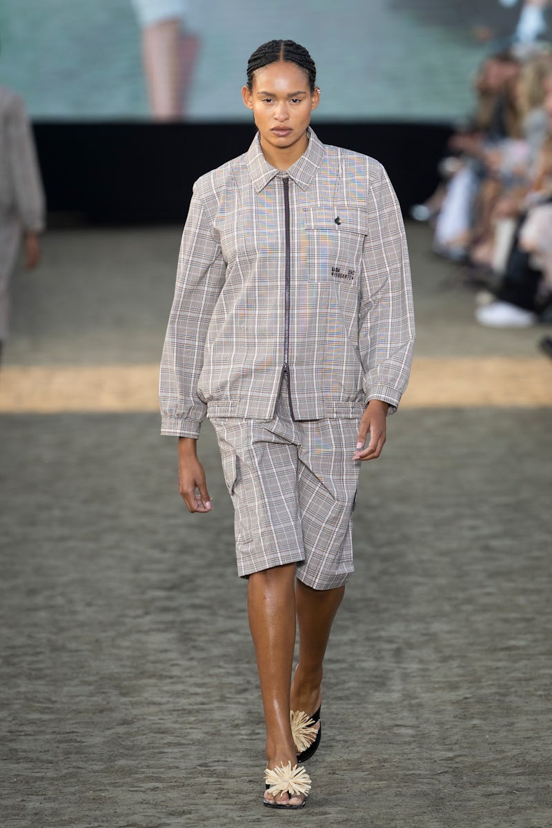 COPENHAGEN, DENMARK - AUGUST 06: A model walks the runway at the Baum und Pferdgarten show during Co...