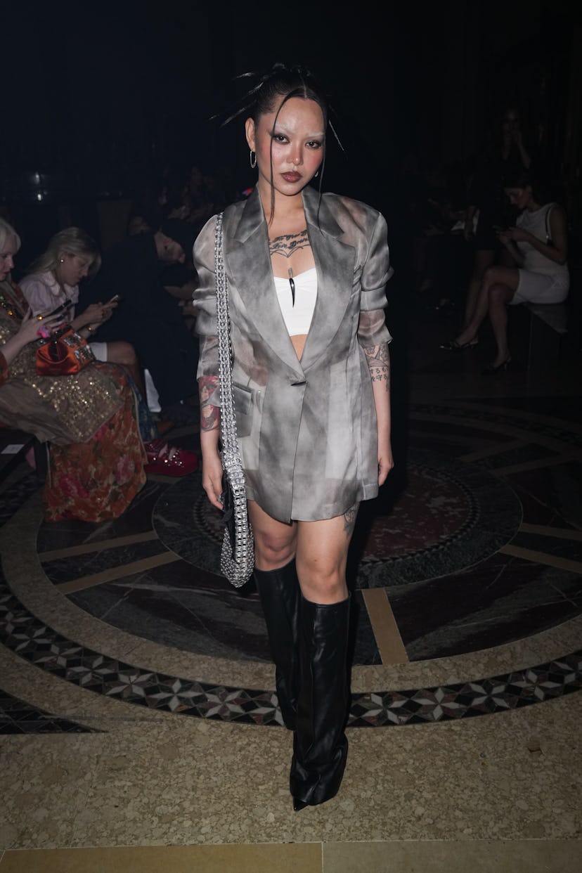 NEW YORK, NEW YORK - SEPTEMBER 11: Bella Poarch attends the Spring/Summer 2026 Ready to Wear Grace L...
