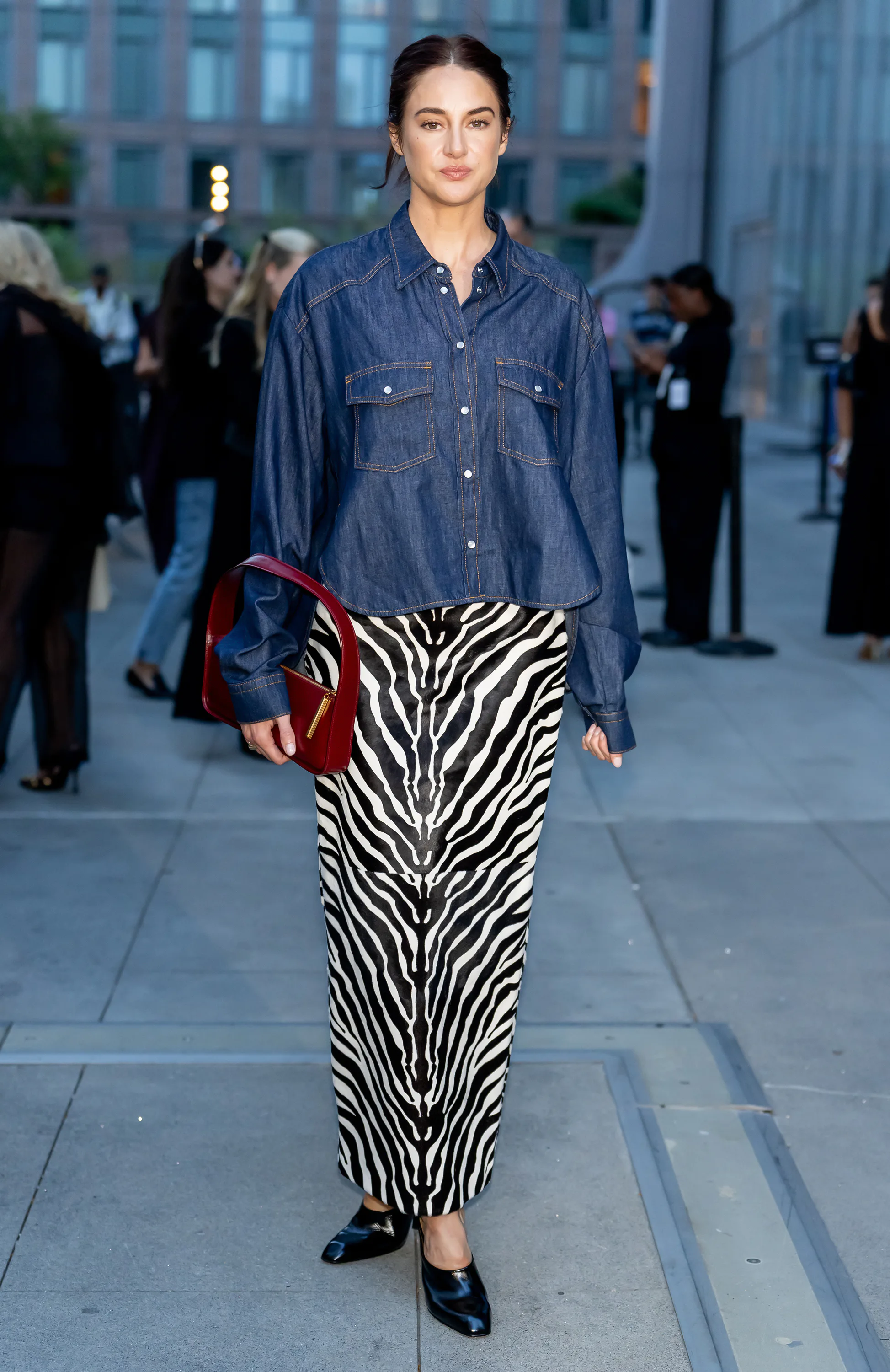 NEW YORK, NEW YORK - SEPTEMBER 13: Actress Shailene Woodley is seen arriving at the Khaite fashion s...
