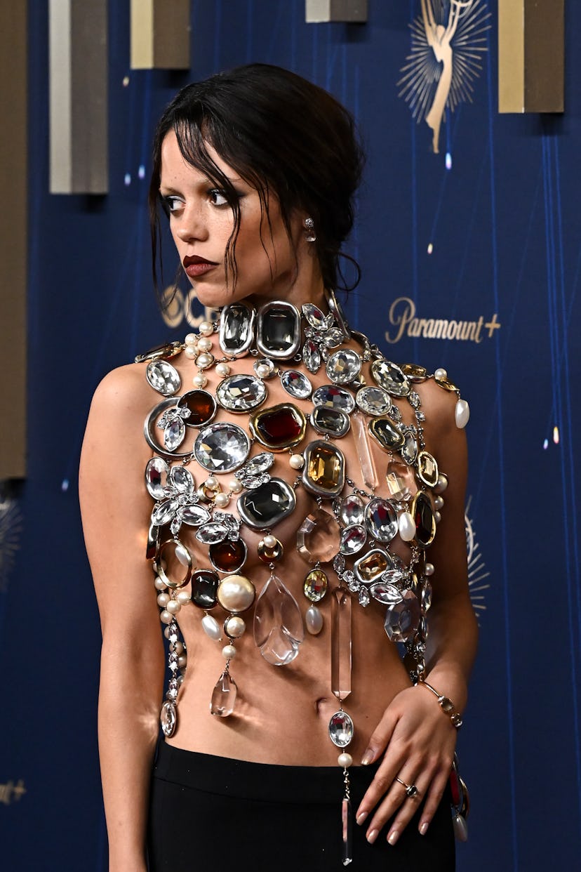 Jenna Ortega at the 77th Primetime Emmy Awards held at the Peacock Theater on September 14, 2025 in ...
