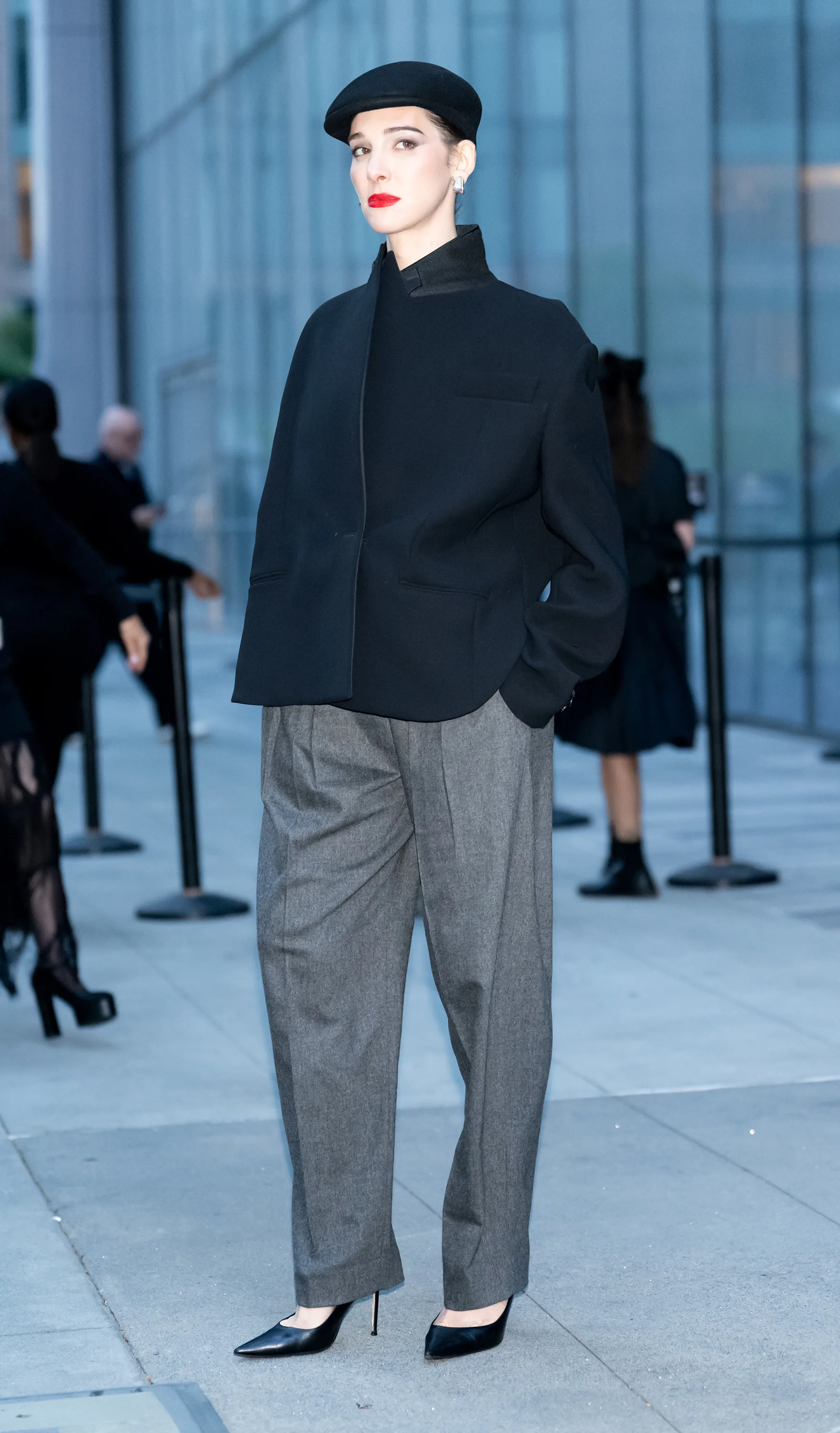 NEW YORK, NEW YORK - SEPTEMBER 13: Hari Nef is seen arriving at the Khaite fashion show during New Y...
