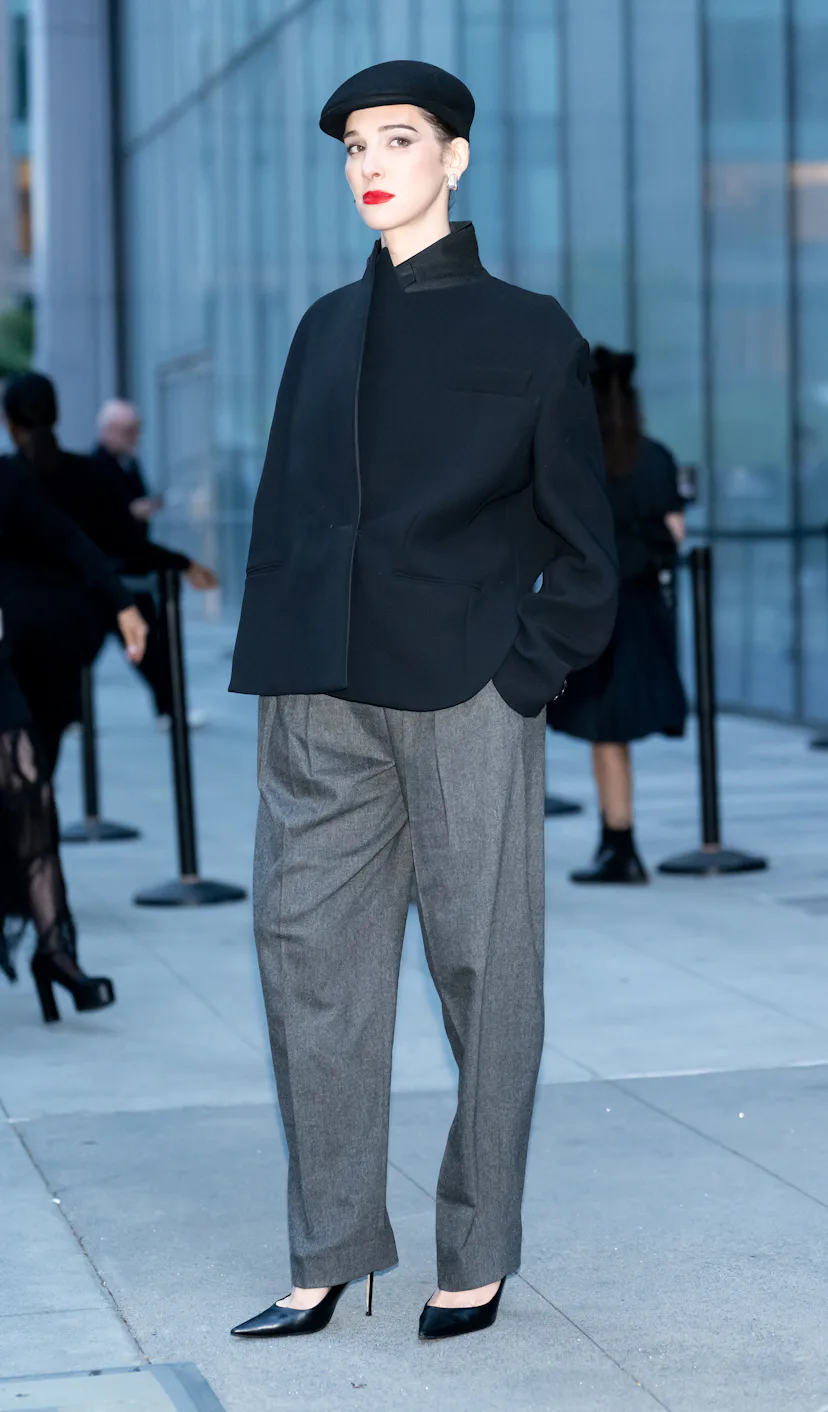 NEW YORK, NEW YORK - SEPTEMBER 13: Hari Nef is seen arriving at the Khaite fashion show during New Y...