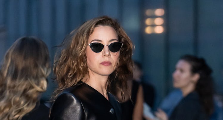 Actress Aubrey Plaza is seen arriving at the Khaite fashion show during New York Fashion Week on Sep...