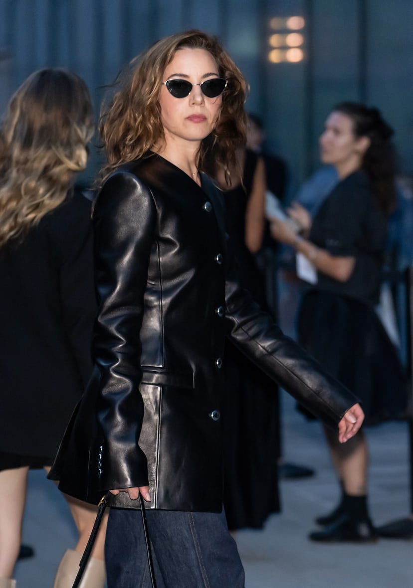 Actress Aubrey Plaza is seen arriving at the Khaite fashion show during New York Fashion Week on Sep...
