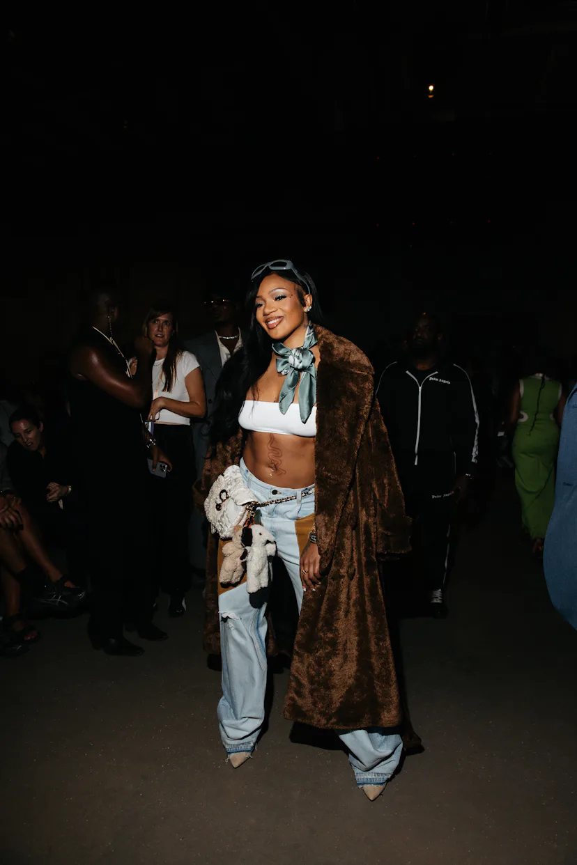 GloRilla at the Coach fashion show as part of Spring/Summer 2026 New York Fashion Week held at Pier ...