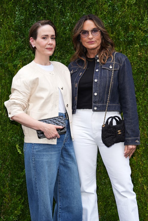 Sarah Paulson and Mariska Hargitay, both wearing CHANEL, attend Through Her Lens: The Tribeca CHANEL...