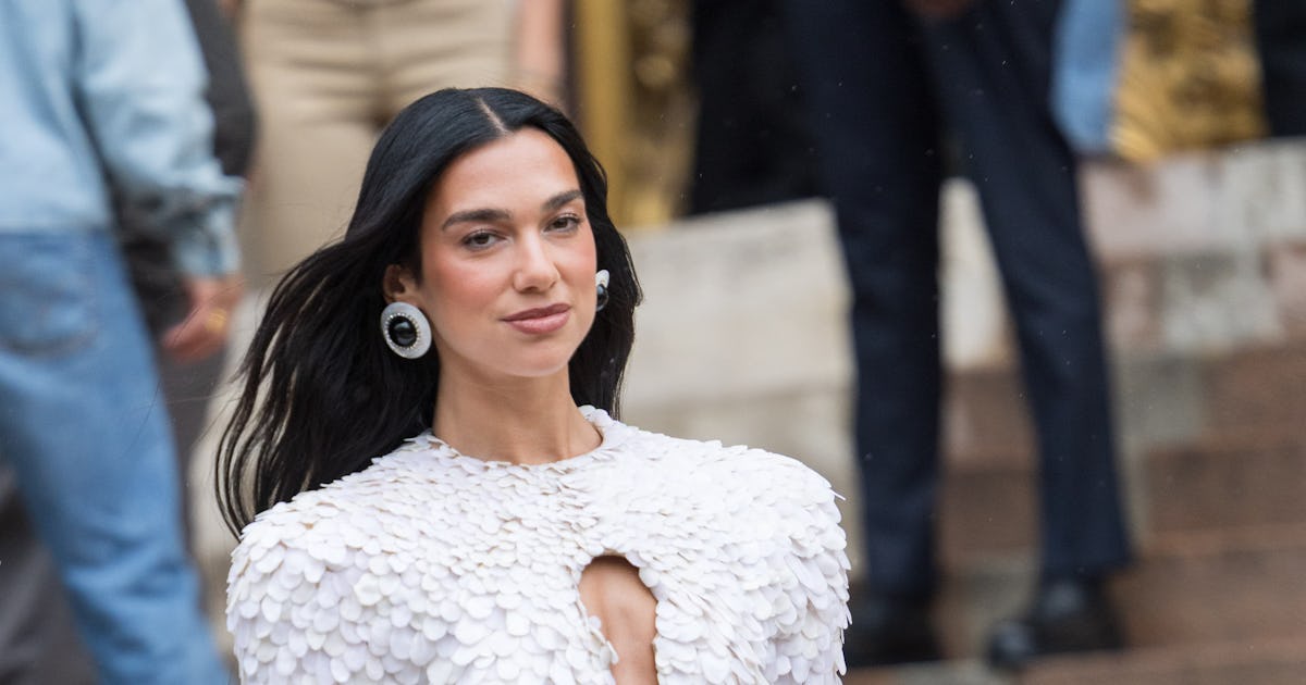 Dua Lipa Paired A Leather Bra Top With Itty Bitty Shorts