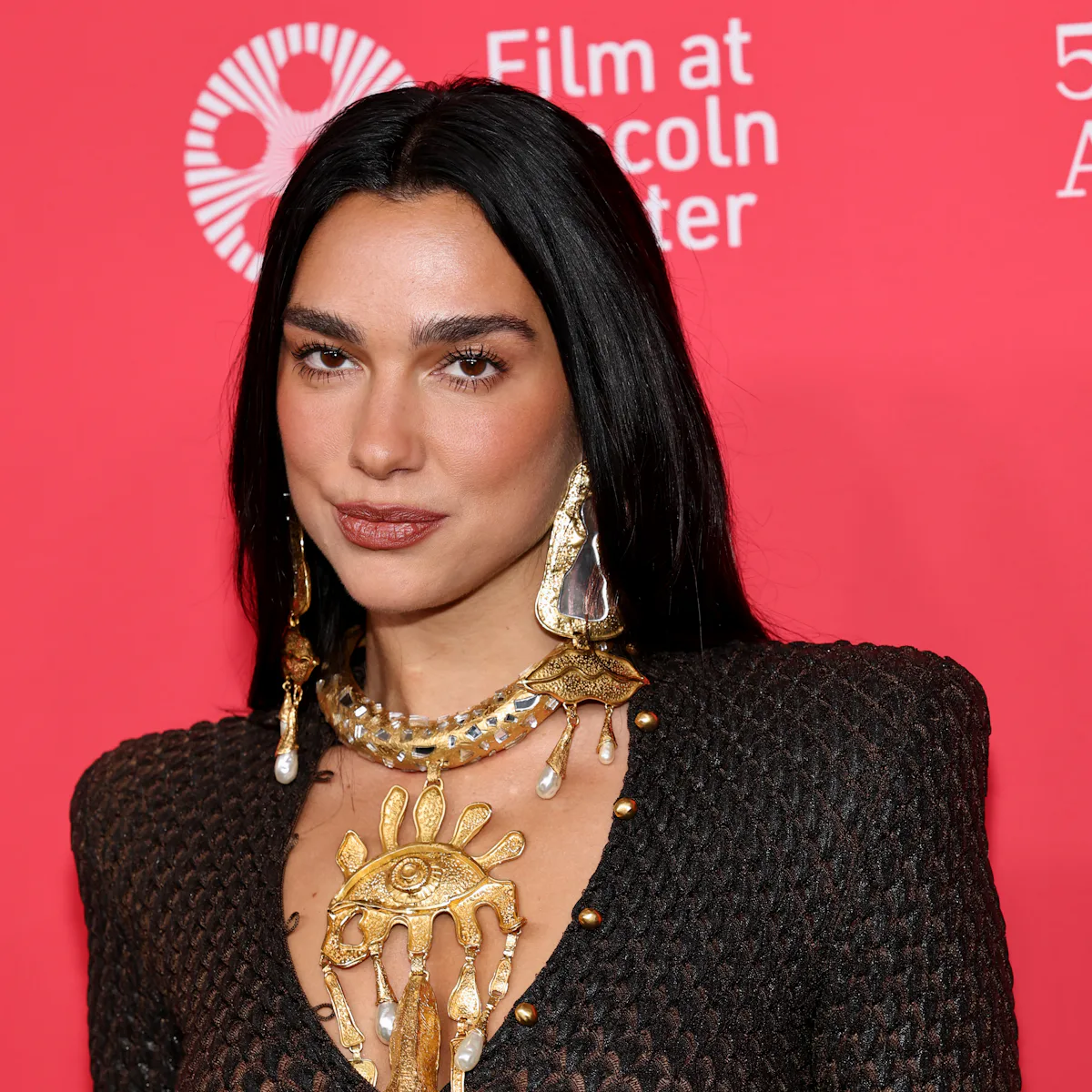 dua lipa sequin dress Dua Lipa Wears Only Sheer Bedazzled Fabric Over White Underwear