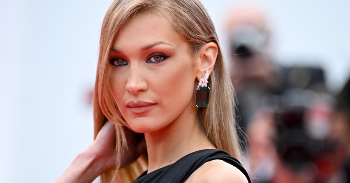Bella Hadid Freed The Nip Twice In The Same Saint Laurent Dress