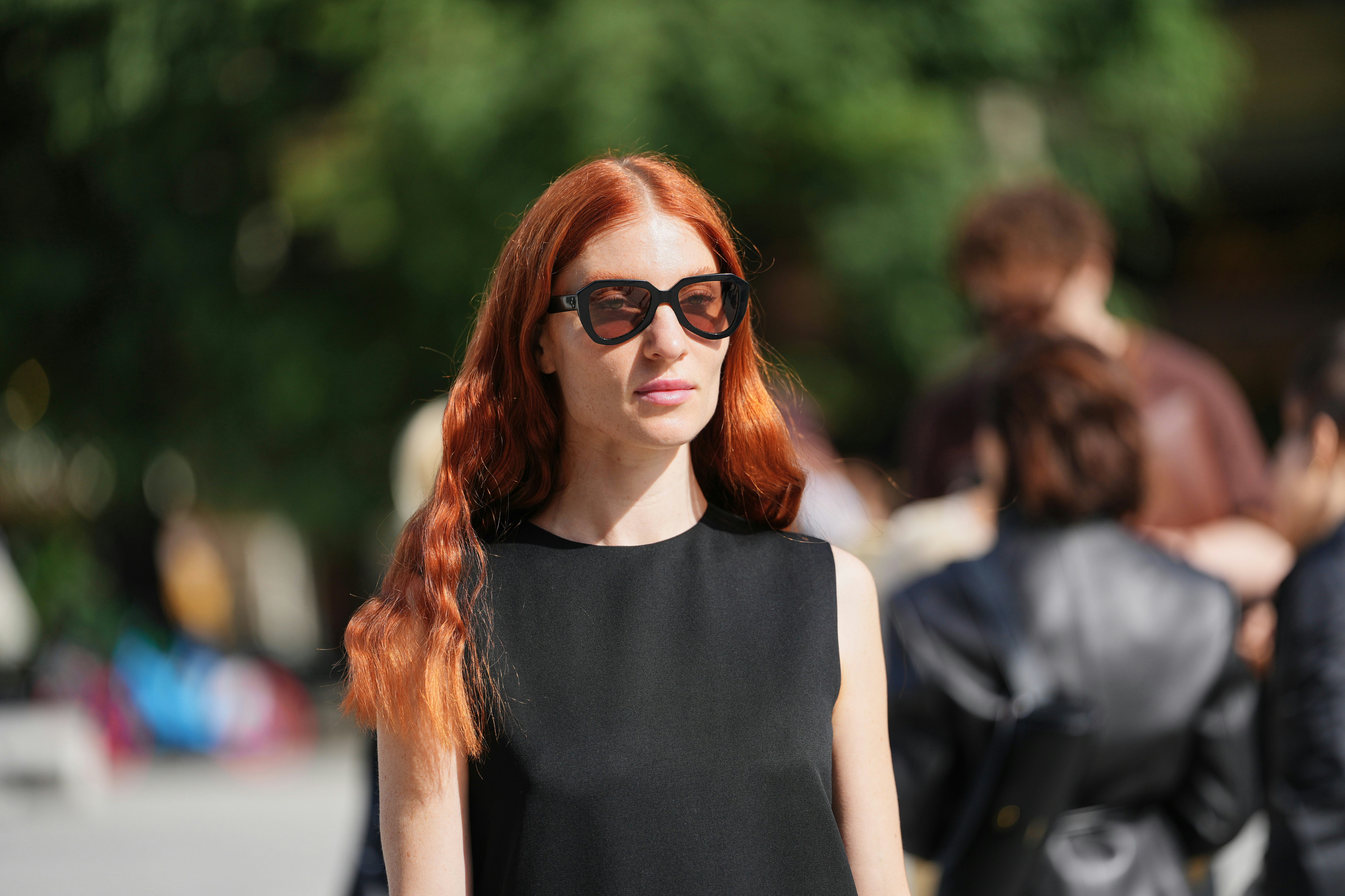 Red Hair Milan Fashion Week Street Style Trend