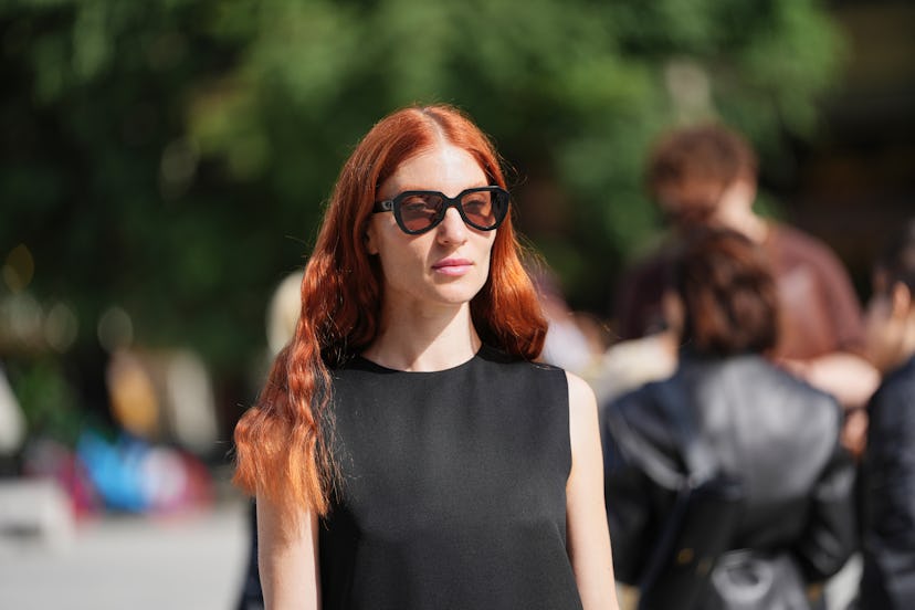 Red Hair Milan Fashion Week Street Style Trend
