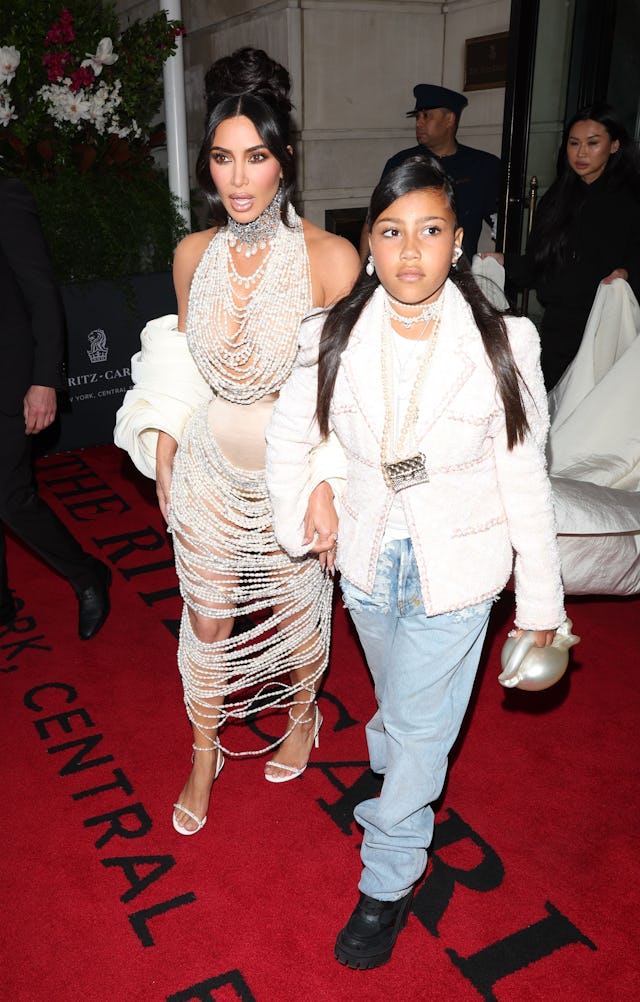 NEW YORK, NEW YORK - MAY 01: Kim Kardashian and North West are seen leaving the Ritz Hotel on May 01...