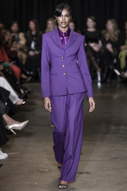 NEW YORK, USA - FEBRUARY 07: A model walks the runway during the Sergio Hudson Ready to Wear Fall/Wi...