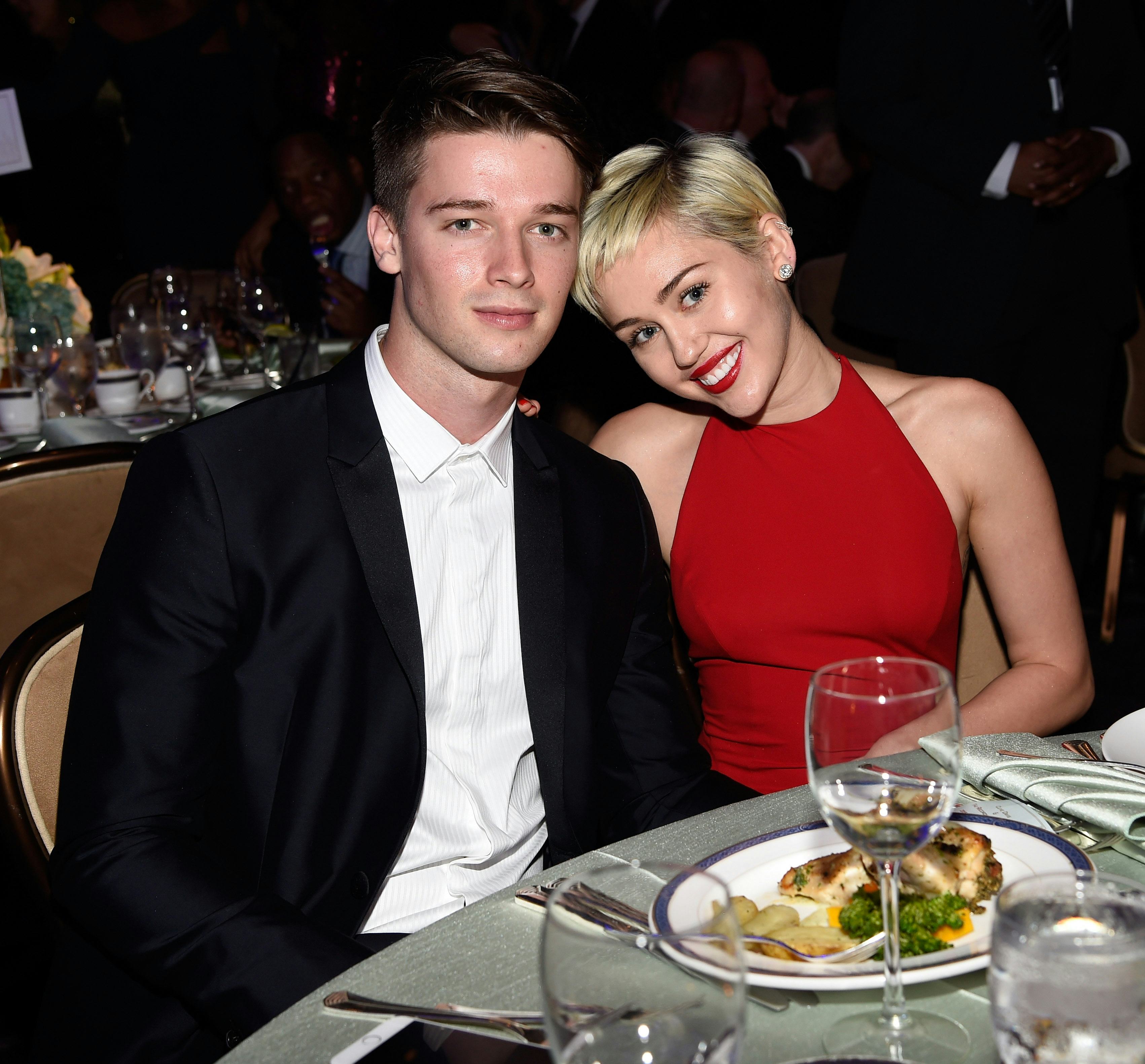 Miley Cyrus and Patrick Schwarzenegger reunited at the Golden Globes.