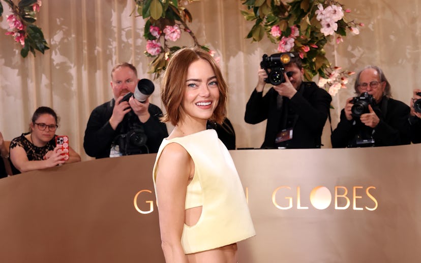 BEVERLY HILLS, CALIFORNIA - JANUARY 11: (FOR EDITORIAL USE ONLY) Emma Stone attends the 83rd Annual ...