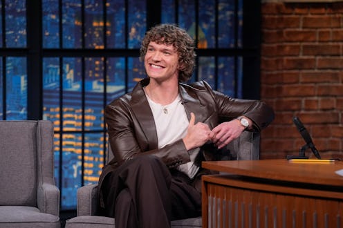 LATE NIGHT WITH SETH MEYERS -- Episode 1752 -- Pictured: (l-r) Actor Connor Storrie during an interv...