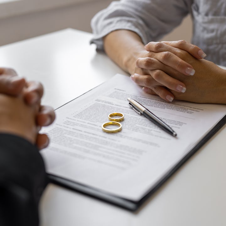 Divorce agreement and wedding rings