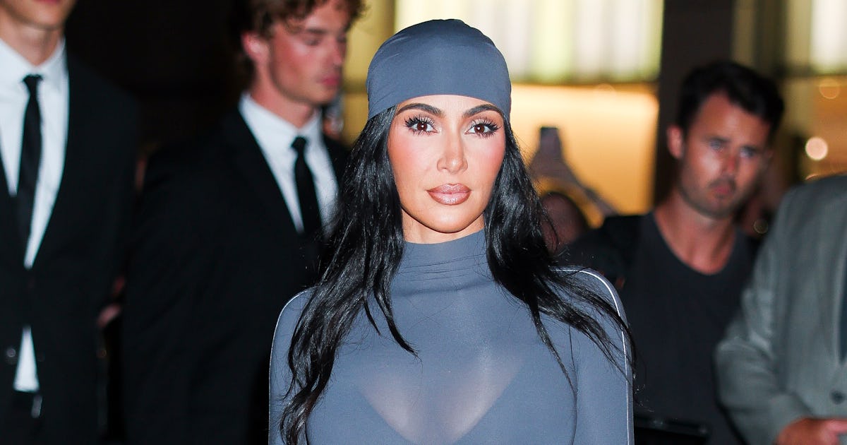 Kim K Modeled Her New NikeSKIMS Shoes With A Leather Bra & Now I Need A Pair