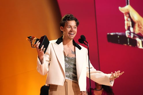 LOS ANGELES, CALIFORNIA - FEBRUARY 05: Harry Styles accepts Album Of The Year for “Harry's House” on...