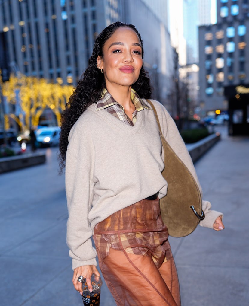 NEW YORK, NY - JANUARY 15: Tessa Thompson is seen on January 15, 2026 in New York City. (Photo by X...