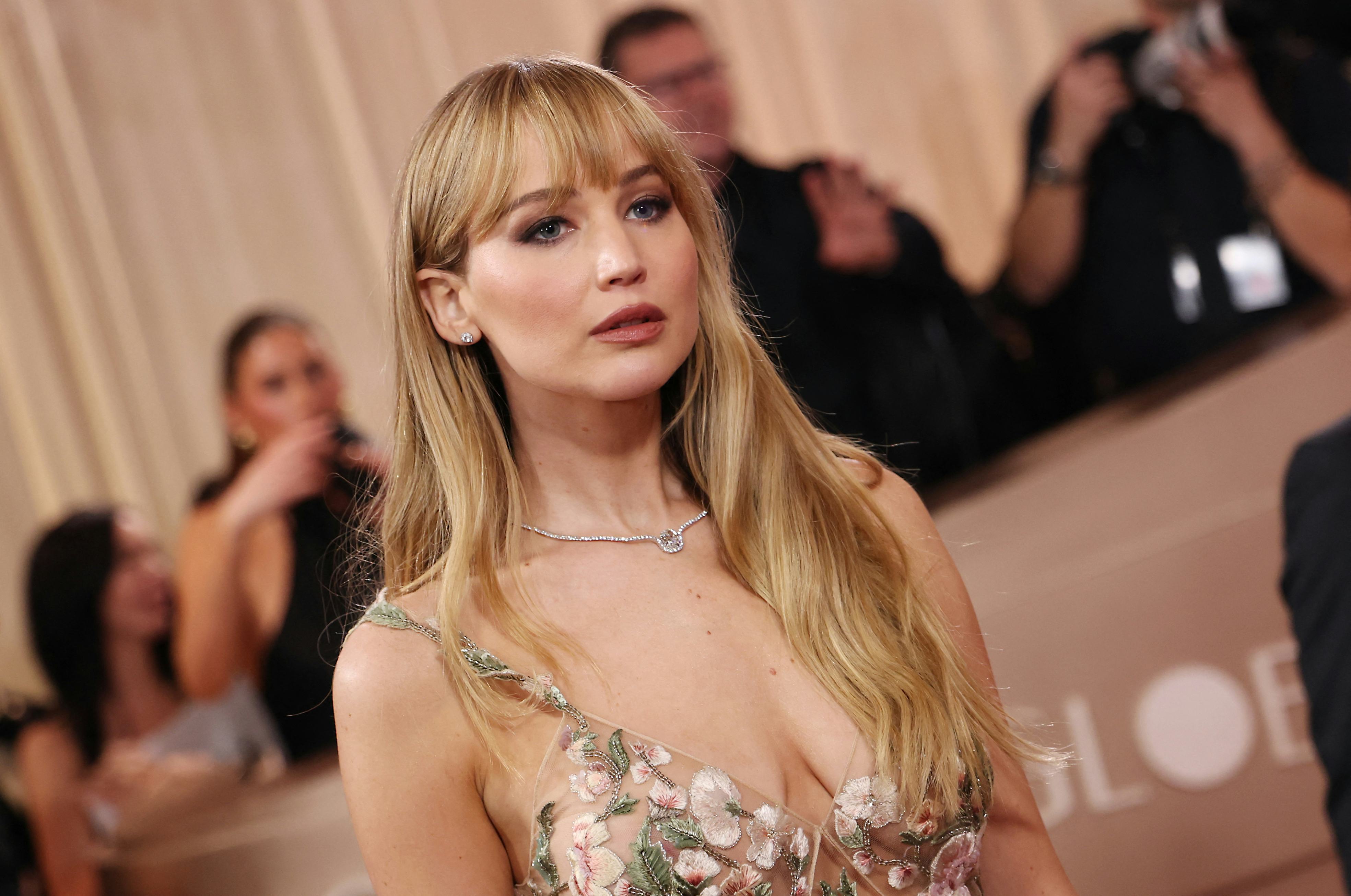 US actress Jennifer Lawrence attends the 83rd annual Golden Globe Awards at the Beverly Hilton hotel...