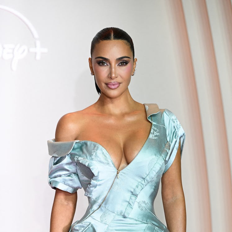 US reality TV personality Kim Kardashian poses during a photocall for the premiere of "All's Fair" T...