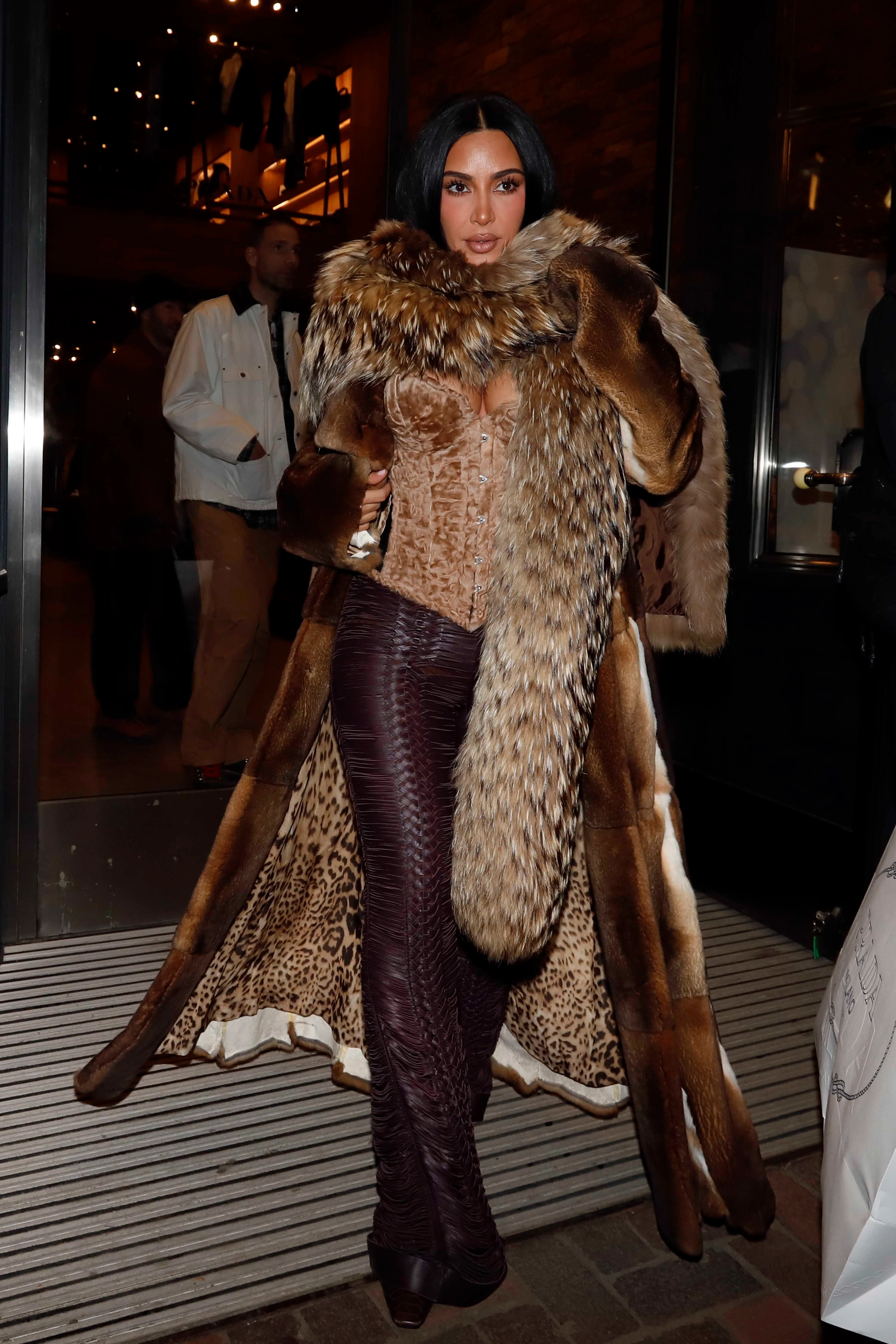 Kim Kardashian is seen leaving Prada on January 1, 2026 in Aspen, Colorado. 