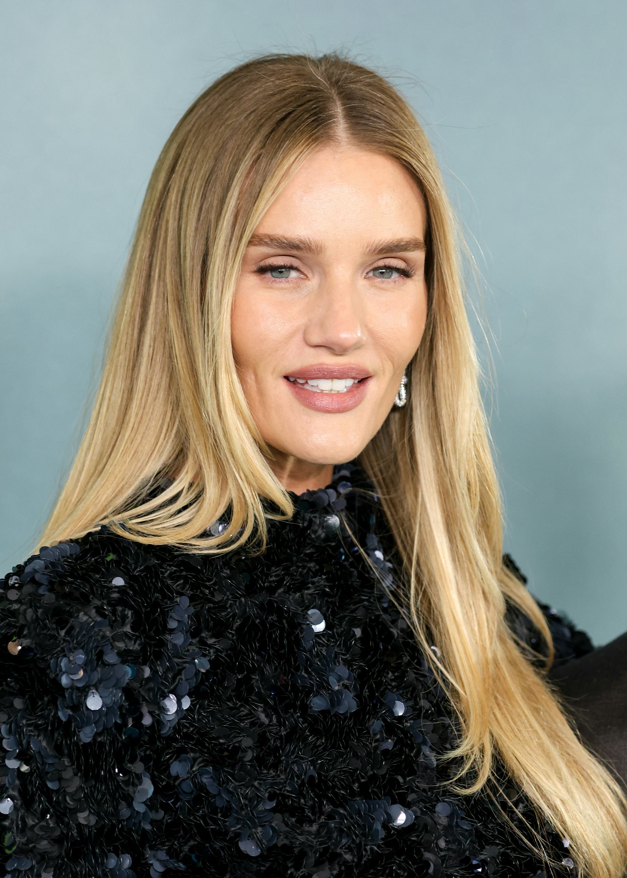 Rosie Huntington-Whiteley attended the U.K. premiere of 'Shelter' alongside her fiancé, Jason Statha...