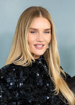 Rosie Huntington-Whiteley attended the U.K. premiere of 'Shelter' alongside her fiancé, Jason Statha...