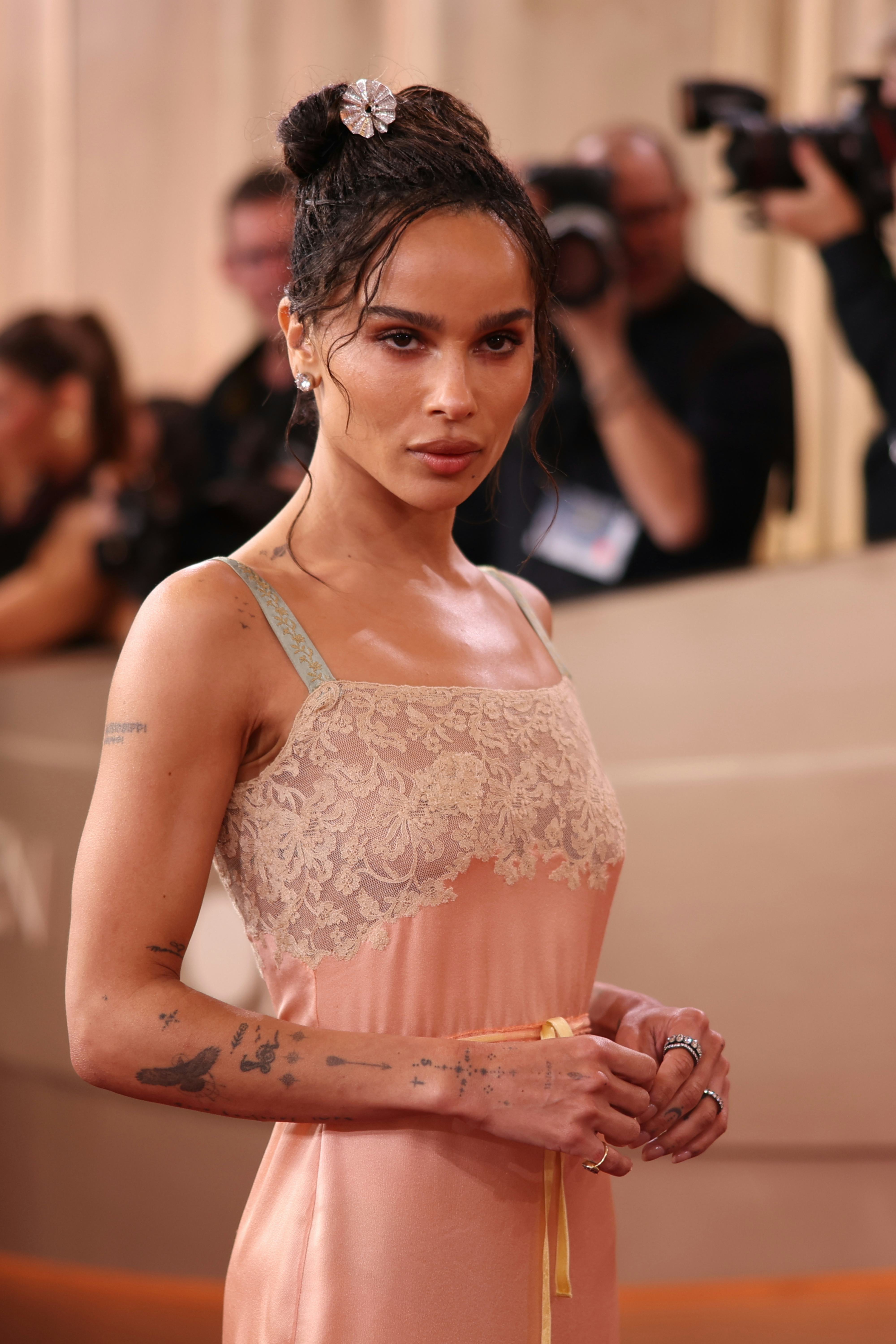 Zoe Kravitz in three quarter-profile at the Golden Globe Awards