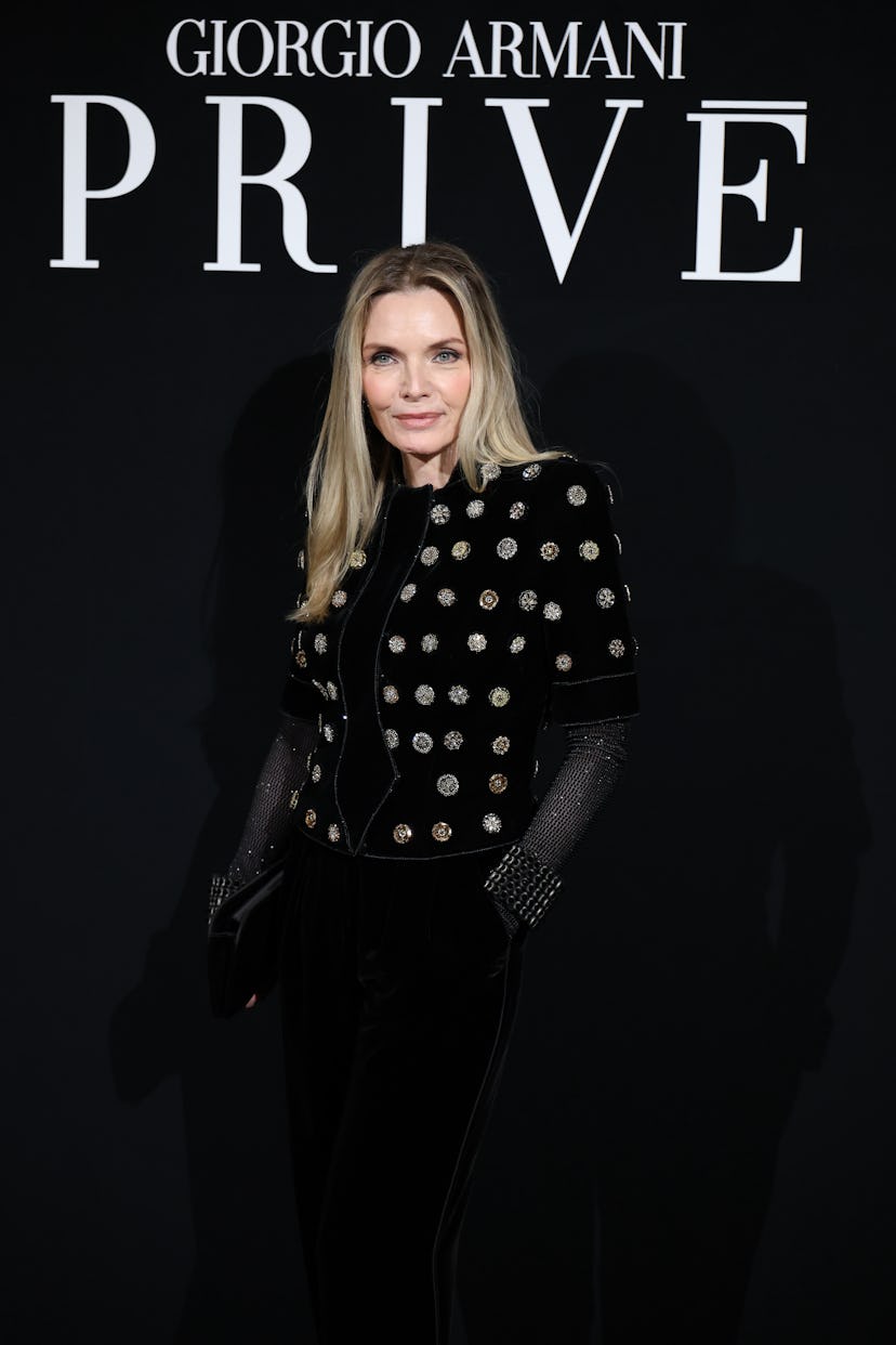 Michelle Pfeiffer attends the Giorgio Armani Privé Haute Couture Week Spring/Summer 2026 show as par...