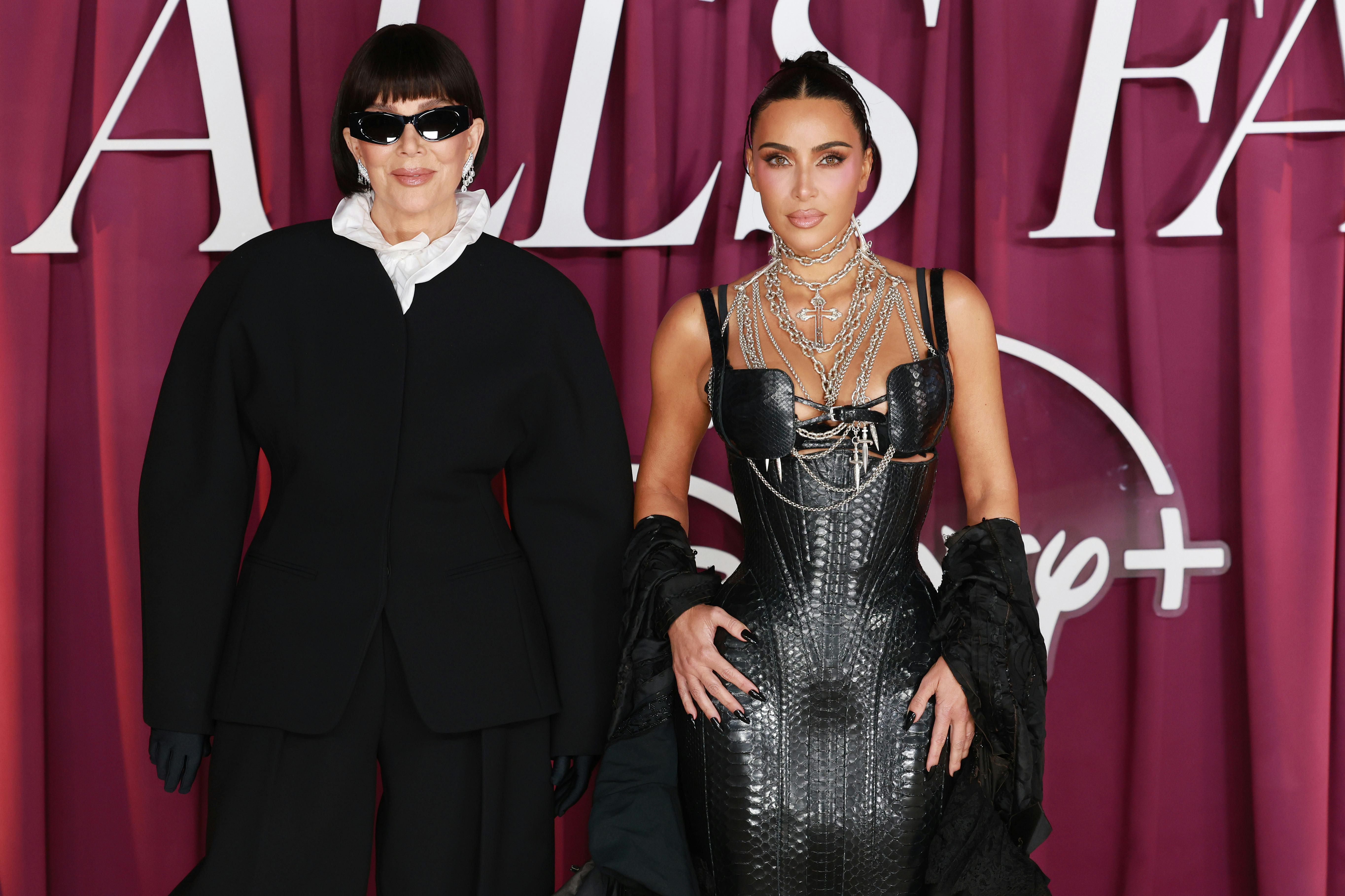 LONDON, ENGLAND - OCTOBER 22: Kris Jenner and Kim Kardashian attend the "All's Fair" London Premiere...