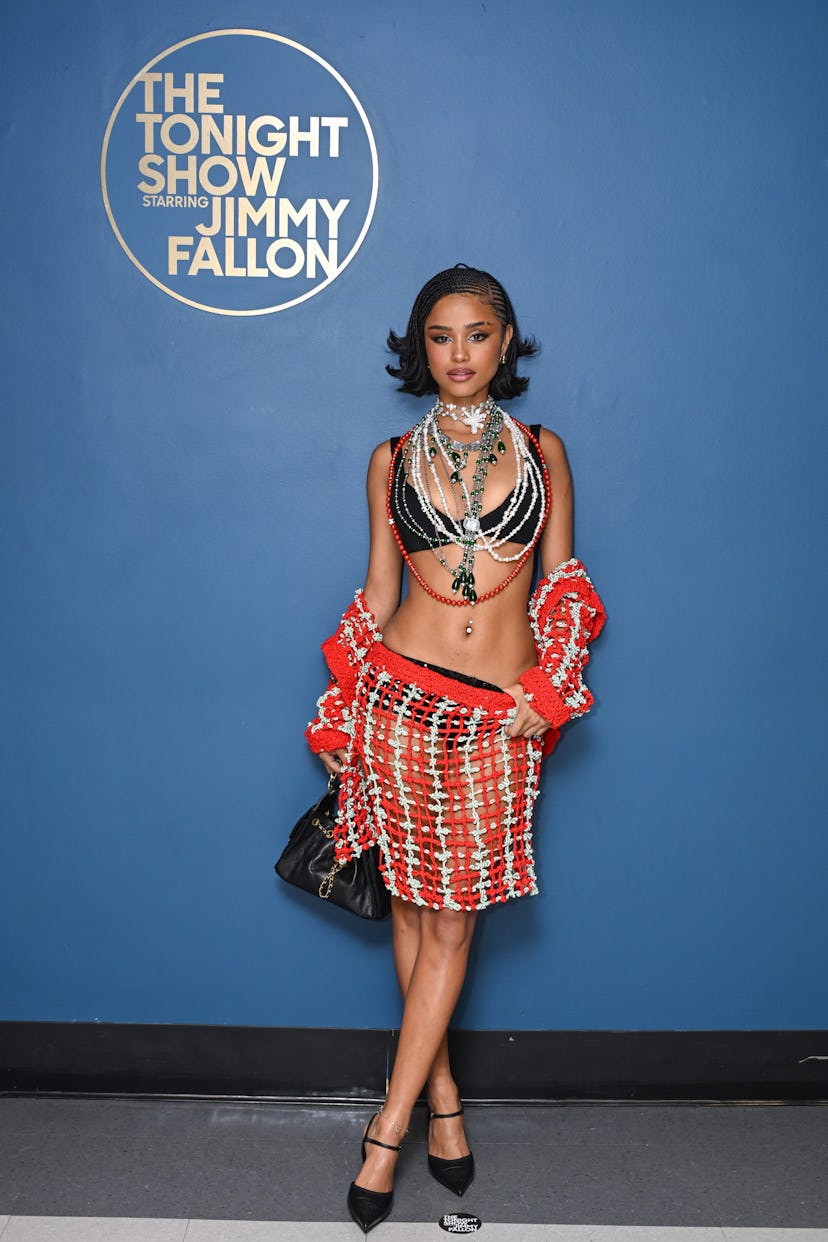 THE TONIGHT SHOW STARRING JIMMY FALLON -- Episode 2247 -- Pictured: Musical guest Tyla poses backsta...