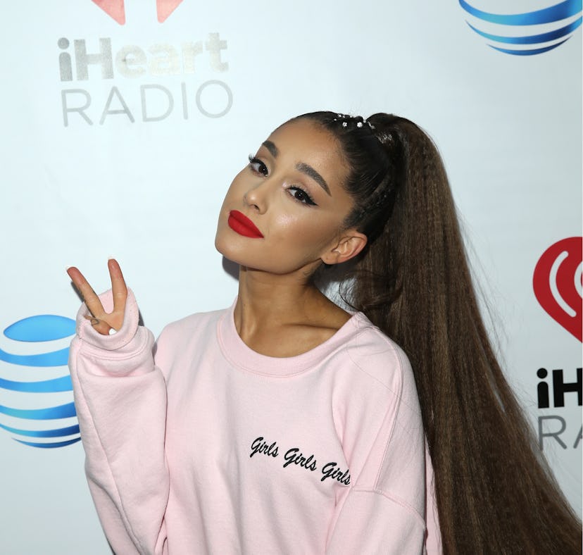 Ariana Grande spoke about her 2018 sweatshirt and boots fashion era.