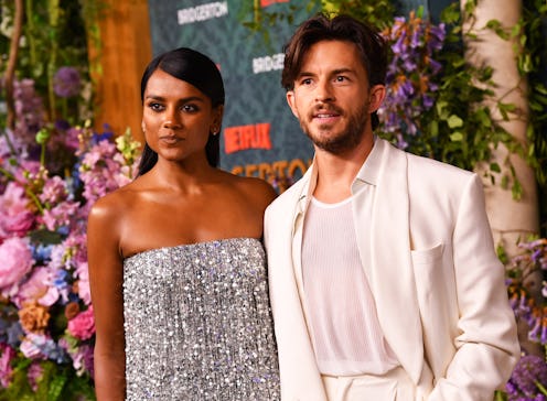 British actors Simone Ashley and Jonathan Bailey arrive for Netflix's "Bridgerton Season 3" premiere...