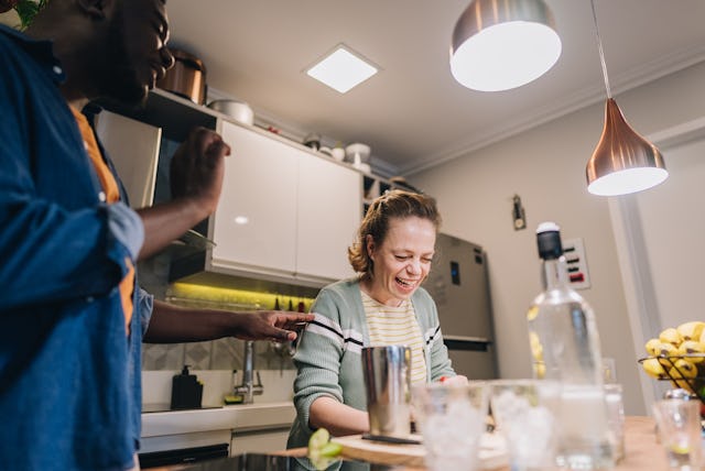 Friends having fun at home