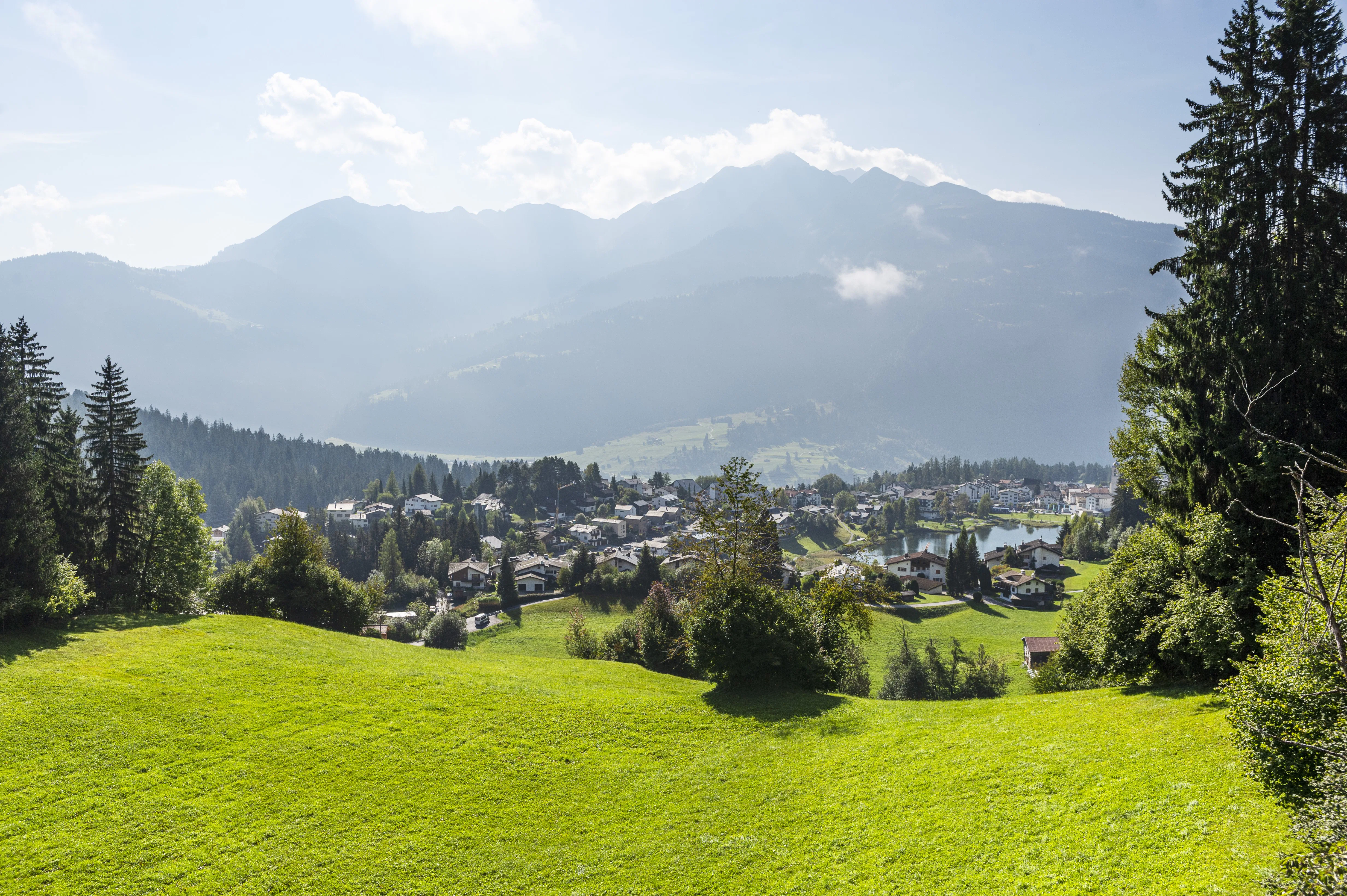 Laax dorf view, Laax, Switzerland. 