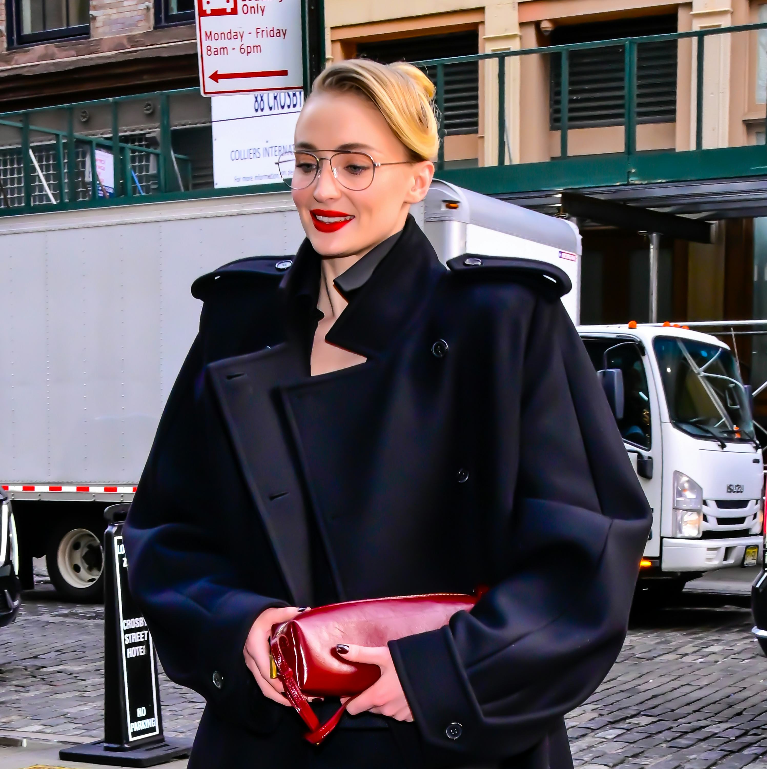 NEW YORK, NEW YORK - JANUARY 07: Sophie Turner is seen on January 07, 2026 in New York City. (Photo ...
