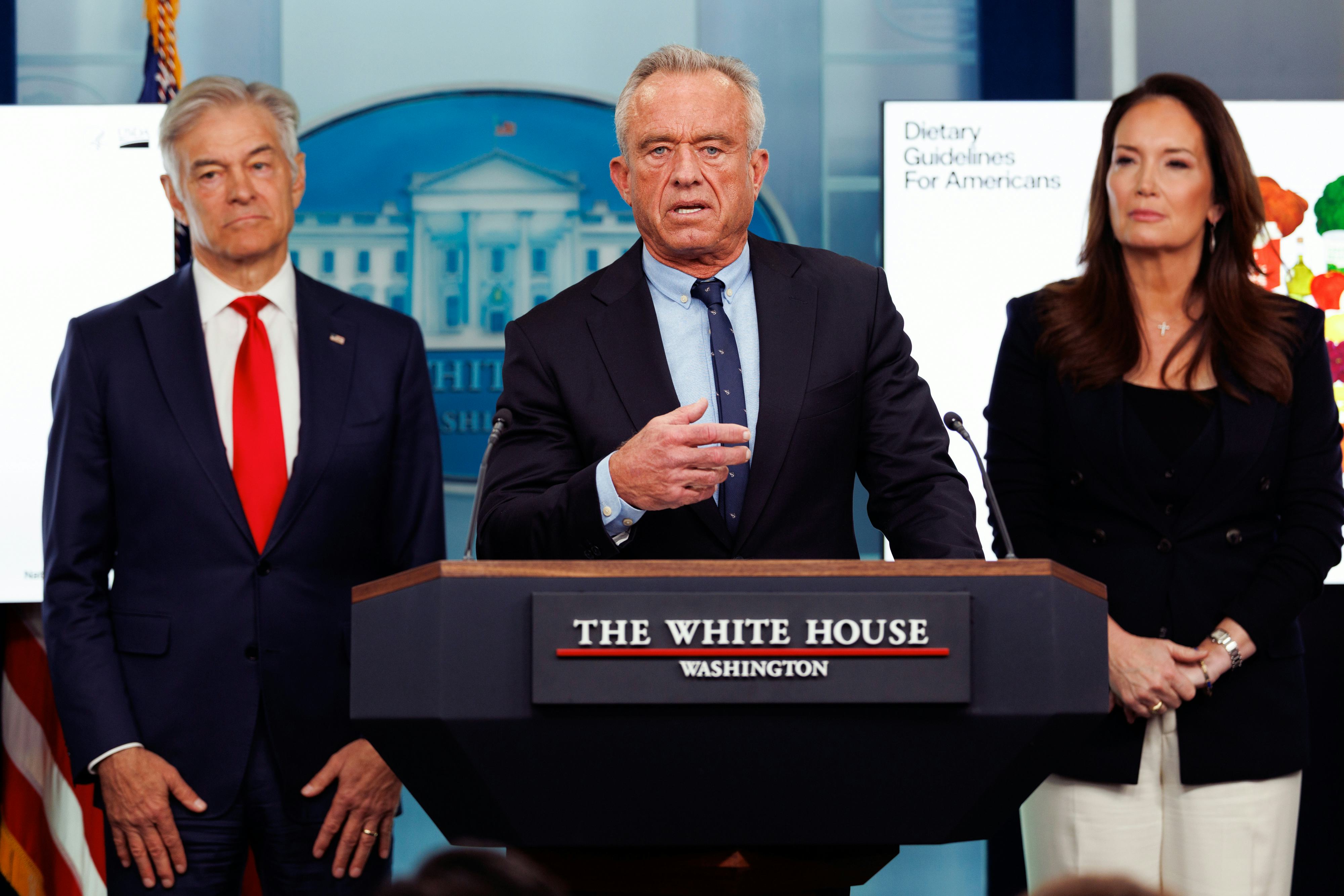 Mehmet Oz, administrator of the Centers for Medicare & Medicaid Services, from left, Robert F. Kenne...