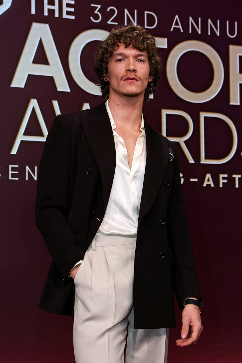 US actor Connor Storrie poses during the 32nd Annual Actors Awards nominations announcement at the S...
