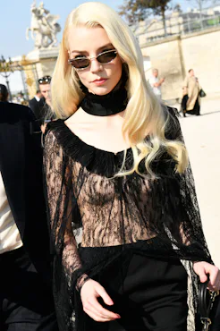 Anya Taylor-Joy attends the Christian Dior show during Paris Fashion Week Womenswear Spring/Summer 2...