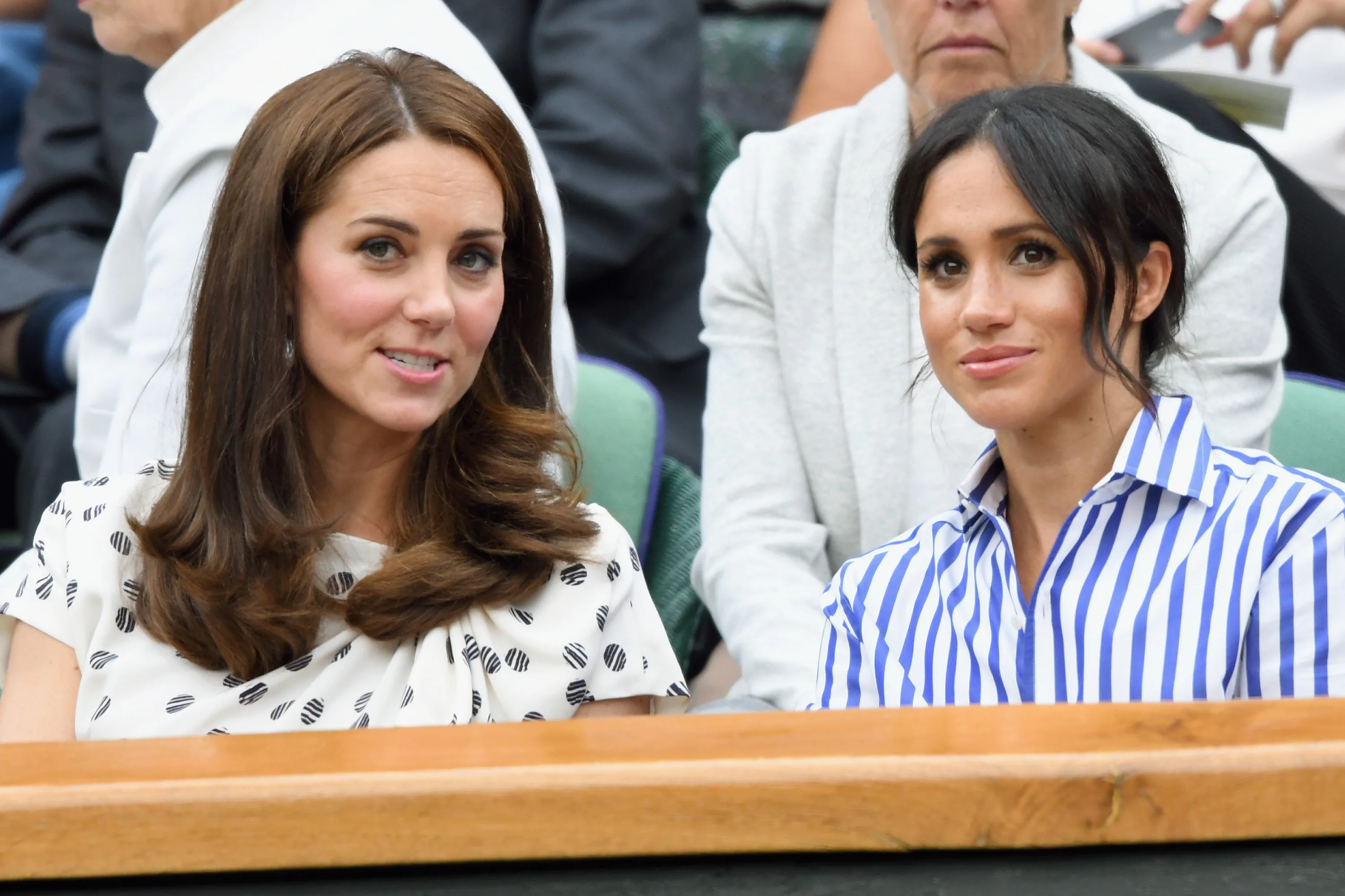 LONDON, ENGLAND - JULY 14:  Catherine, Duchess of Cambridge and Meghan, Duchess of Sussex attends da...