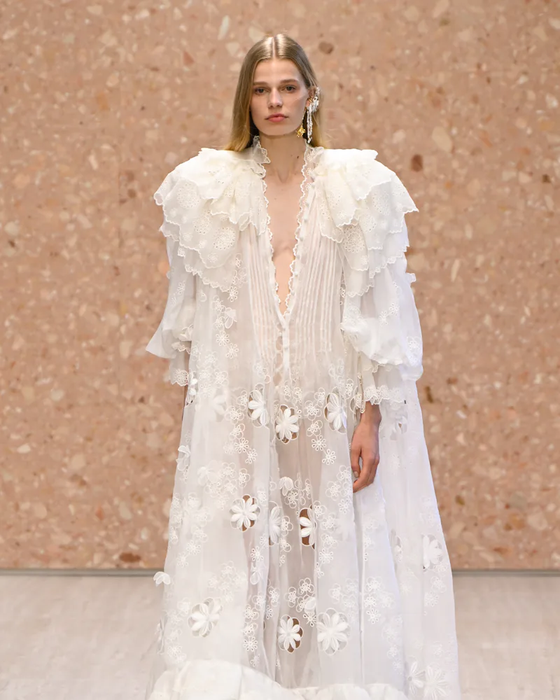 Model on the runway at the Chloé fashion show as a part of Paris RTW Spring/Summer 2027 fashion week...