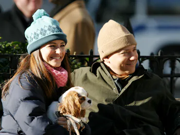 Kristin Davis and Evan Handler during Kristin Davis on the Set of Sex and the City - December 12, 20...