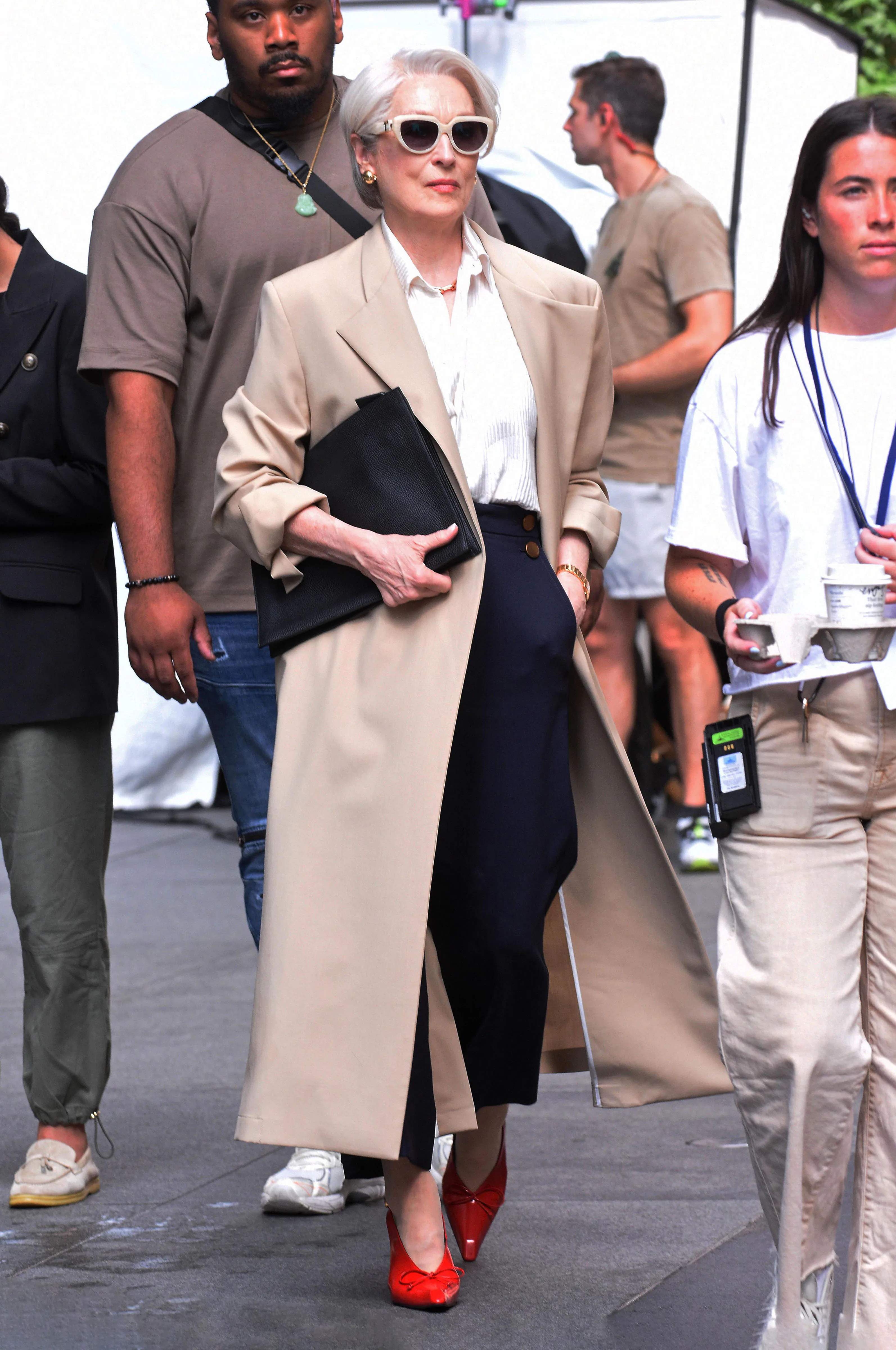 Meryl Streep is seen on the set of "The Devil Wears Prada 2"