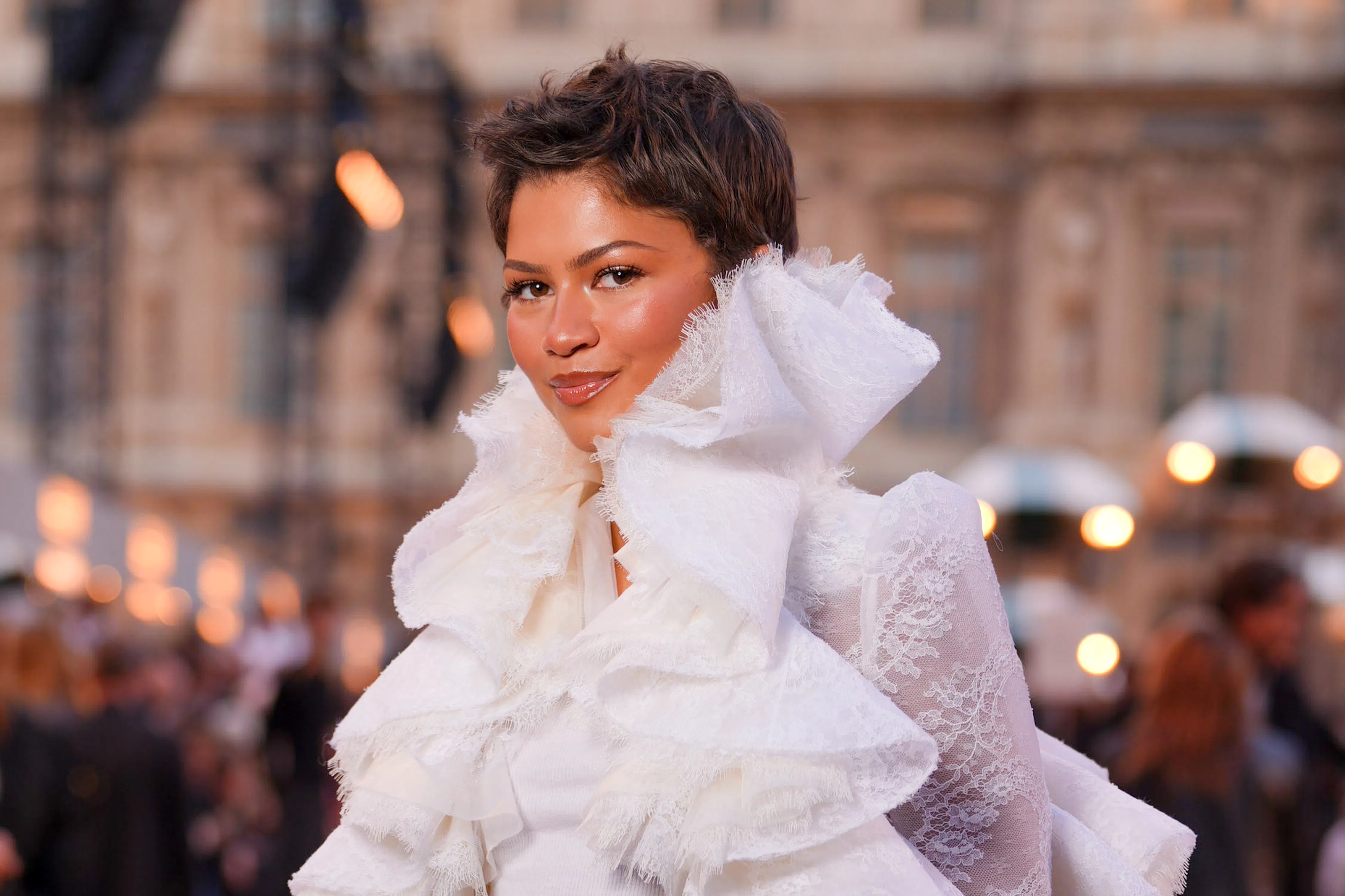 Zendaya at the Louis Vuitton fashion show as part of Paris RTW Spring/Summer 2027 fashion week held ...