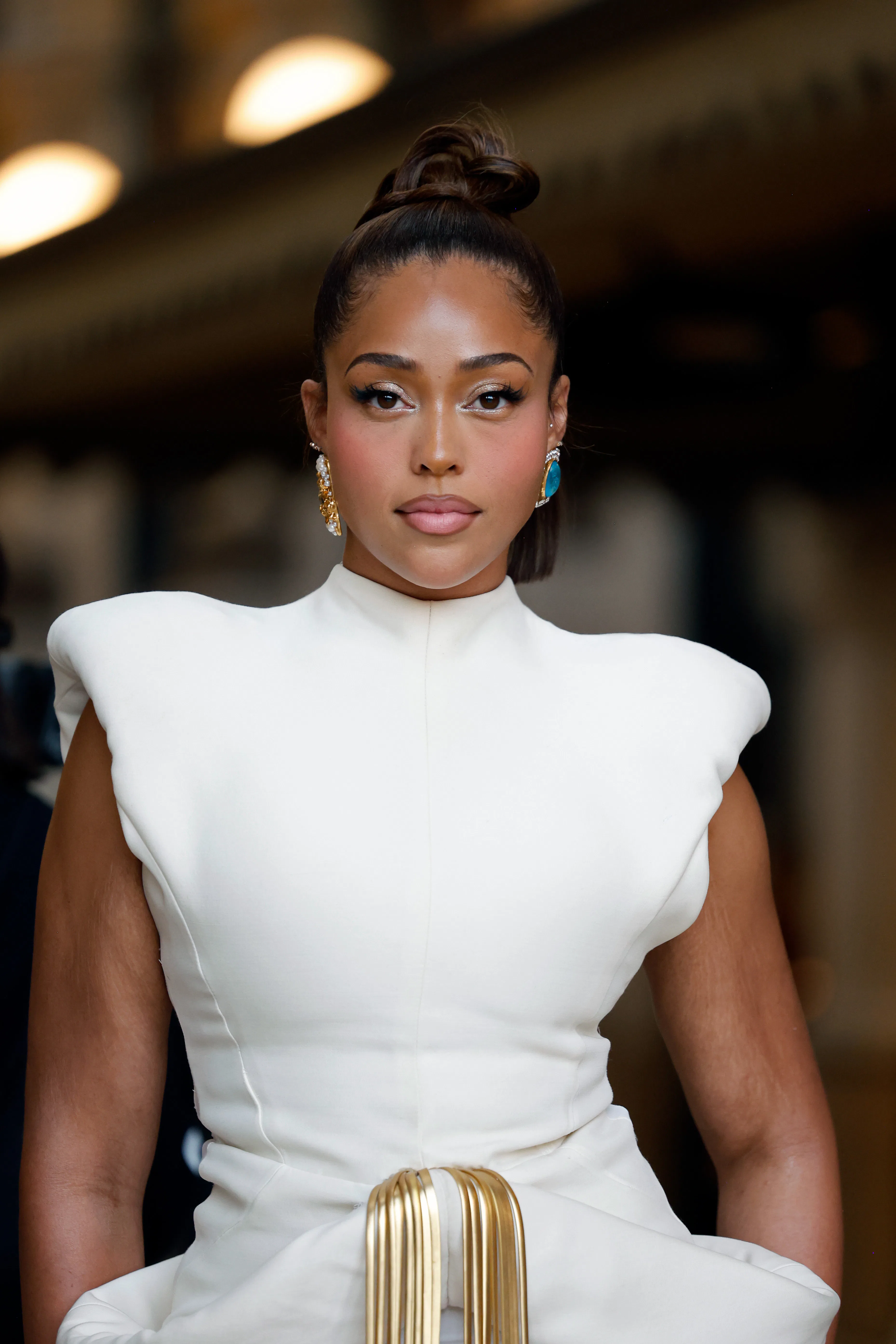 Jordyn Woods-Towns at Vogue World 2026 with frosted eyeshadow