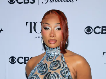 Megan Thee Stallion at the Tony Awards with red hair