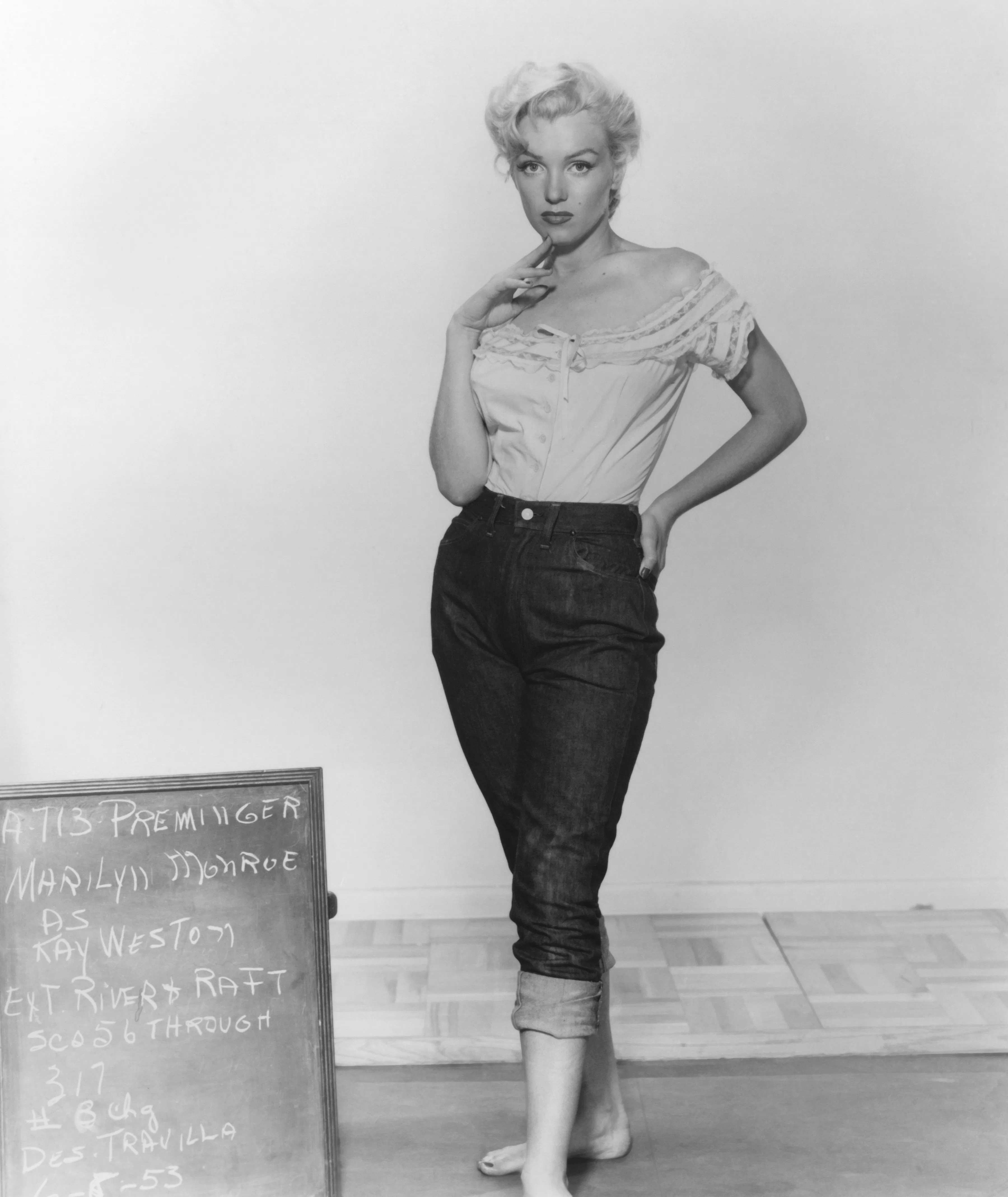 Marilyn Monroe 1953 poses for wardrobe test photo for the classic western 'River of No Return'. (Pho...