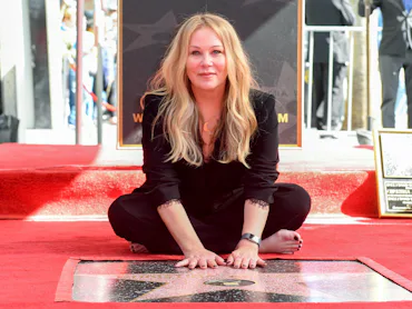 US actress Christina Applegate poses for photos with her newly unveiled Hollywood Walk of Fame star ...